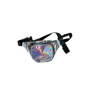 NWOT Silver Holographic Rave Travel Fanny Pack Waist Bag
